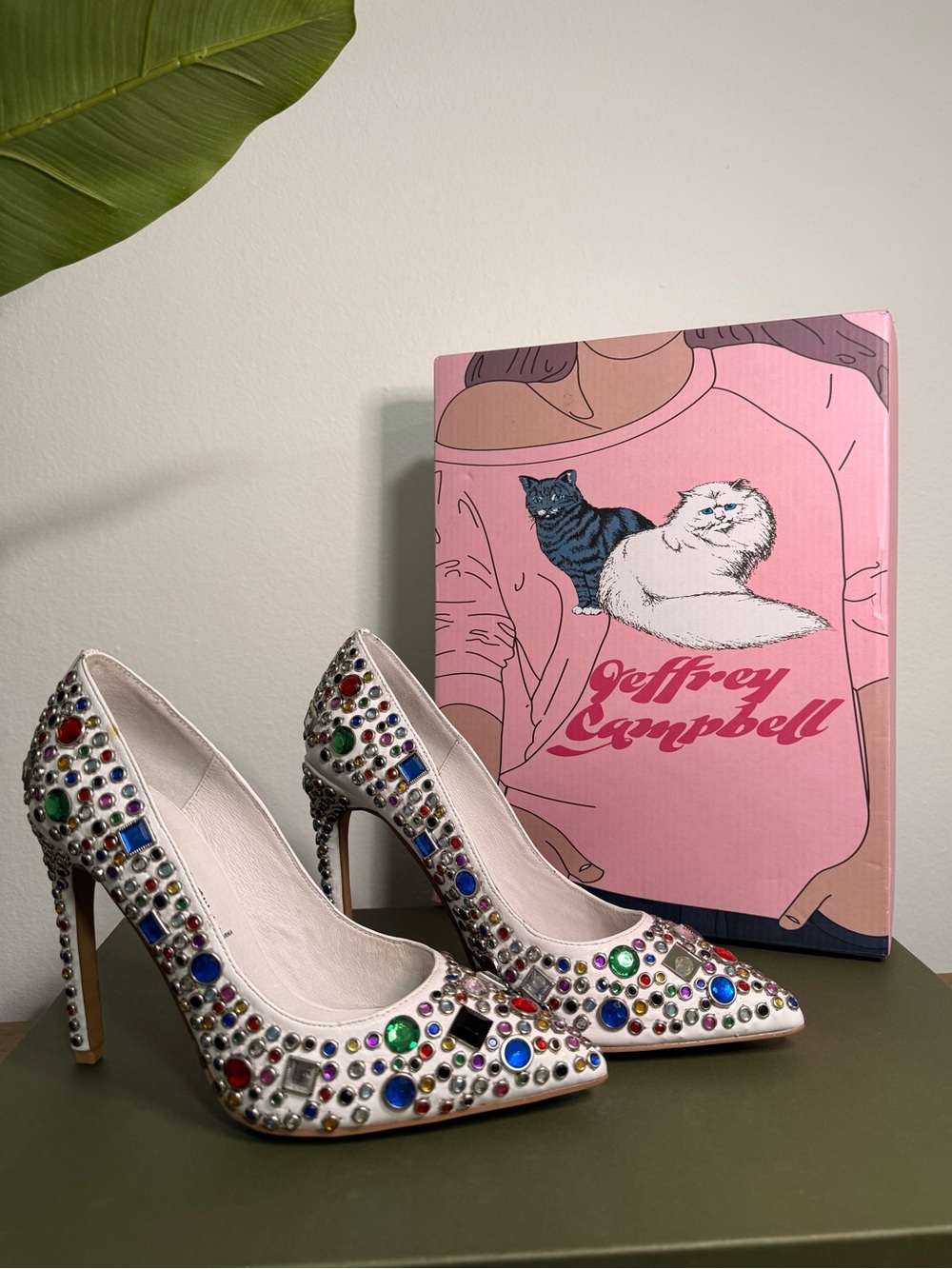Jeffrey Campbell White Bejeweled Heels | Size 5.5 | NEW ✨